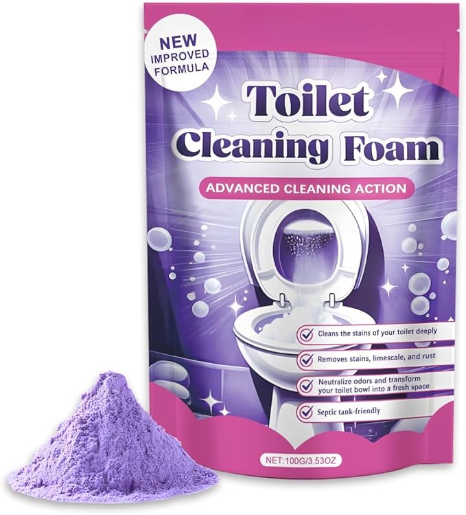 Ultra Foaming Toilet Cleaner Powder Pouches Self-Activating Cleaning Foam Easy Deep Clean for Home & Bathroom ﻿