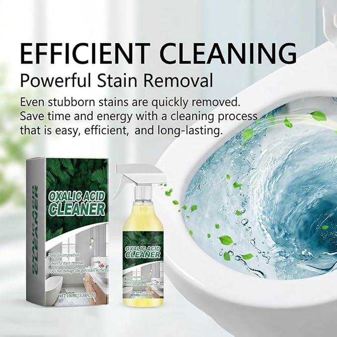 2026 Upgraded Oxalic Acid Cleaner Spray, Oxalic Acid Powerful Stain Cleaner, Powerful Stain Removal Spray for Bathroom, Multi-surface Rust Remover for Bathtub, Porcelain, Tiles (3PC)