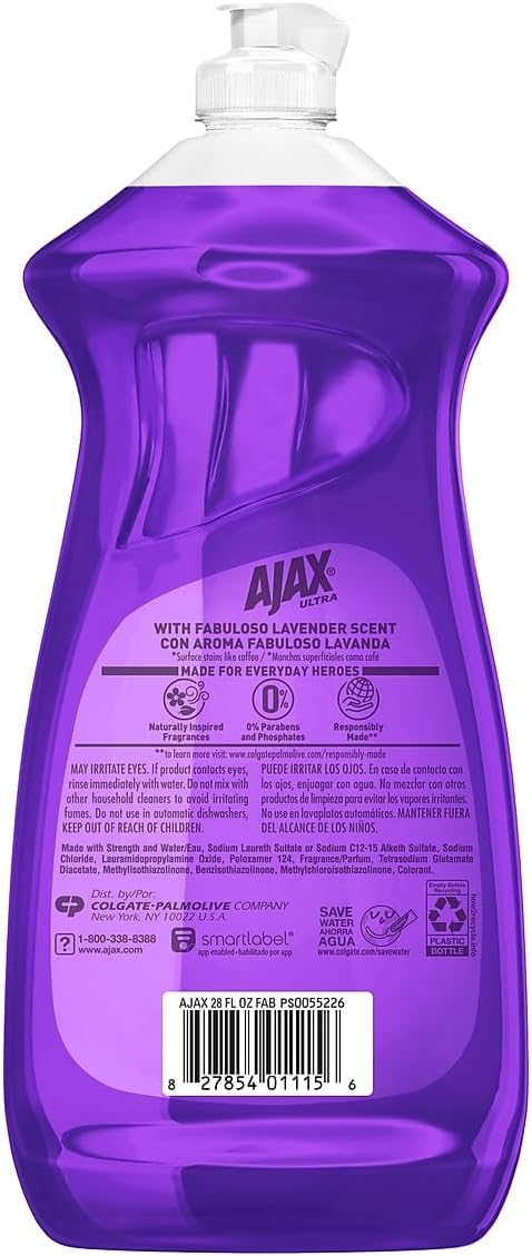 Ajax Ultra Dish Soap, Fabuloso Lavender, 28 fl. oz. (61037540)