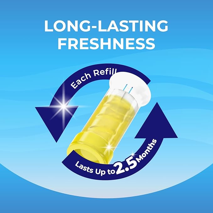 Toilet Gel Stamp, 5 Pack (Total 40 Stamps, Up to 1-Year Supply) Toilet Bowl Freshener, Long Lasting Toilet Cleaners Gel for Bathroom Odor Control (Lemon)