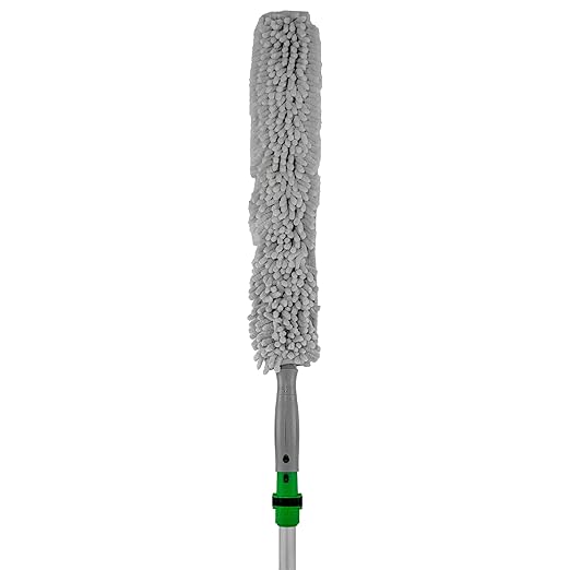 Unger Commercial StarDuster Proflex Elite 18"" Microfiber Duster - Dual-Sided Flexible Design, Includes Extra Sleeve - PED18