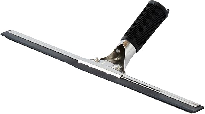 Restaurantware-Clean Tek Professional 13.78 Inch Window Squeegee, 1 Cleaning Squeegee with Rubber Blade - No-Slip Handle, Clean Mirror Or Car Windshield, Stainless Steel Wiper for Glass Door