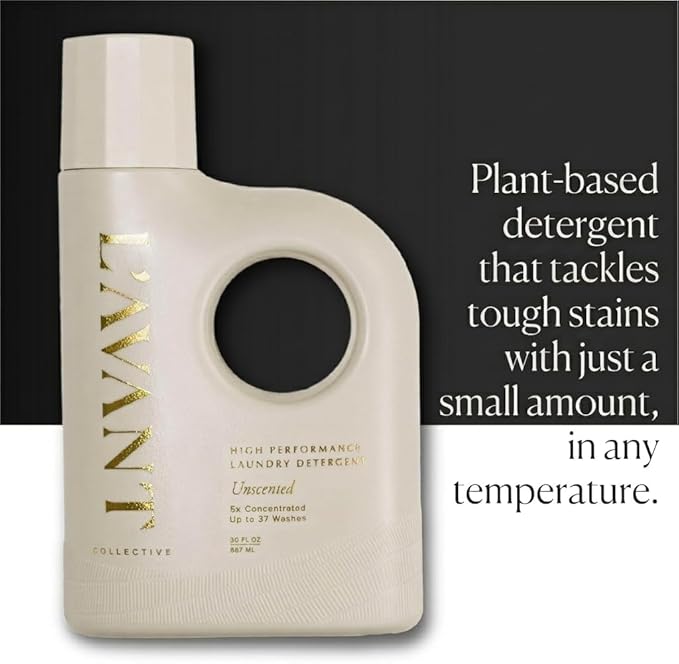 L'AVANT Collective Luxury Laundry Detergent | Unscented | Natural Non-Toxic Liquid Laundry Soap with Enzymes | Plant-Based, HE Compatible, Fragrance-Free, Safe for Sensitive Skin | 30 oz