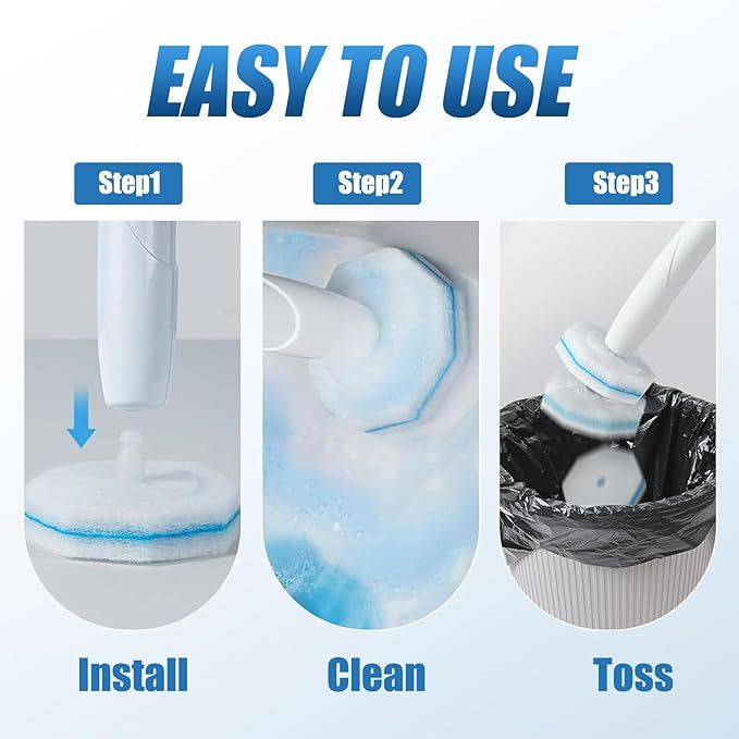 100PC Toilet Bowl Wand Refills, Replacement Heads for Bathroom Washroom Cleaning Pads, Disposable Toilet Brush Refills Compatible with Household Brushes Scrubbers Cleaning Refill Pads Local Stock