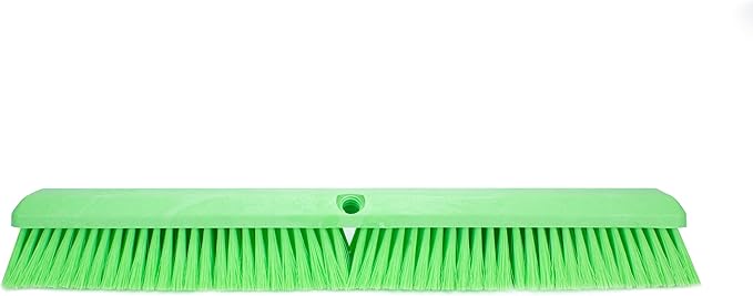 SPARTA 41891EC75 Omni Sweep Plastic Push Broom Head, Heavy Duty, Industrial Broom With Color Code System For Outdoor, Indoor, Garage, Concrete, Patio, Kitchen, Bathroom, 24 Inches, Lime
