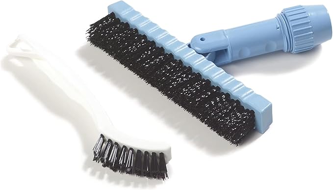 SPARTA Flo-Pac Grout Brush Detail Crevice Brush, Firm Chemical-Resistant Nylon Bristles with Angled Ergonomic Handle, Hanging Holes for Tile, Grout, Corners, Boxes, 8 Inches, White (Pack of 24)