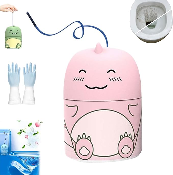 krazy klean toilet cleaner, Cute Dinosaur Shaped Toilets Bowl Cleaner Bottle, Multi-purpose Deodorizing Toilet Bowls Cleaner Stick, Long-Lasting Tank Cleaning System, Fresh Scent, Easy Use(1, Pink)
