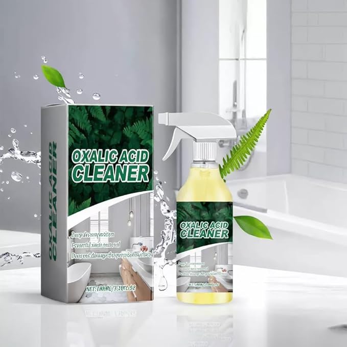 2026 Upgraded Oxalic Acid Cleaner Spray, Oxalic Acid Powerful Stain Cleaner, Powerful Stain Removal Spray for Bathroom, Multi-surface Rust Remover for Bathtub, Porcelain, Tiles (3PC)