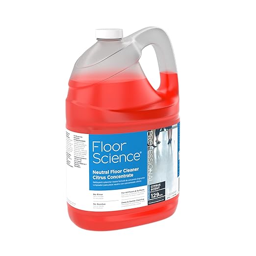 Diversey Floor Science CBD540441 Professional Neutral Floor Cleaner, Deep & Gentle Cleaning with No Residue, Citrus Scent, Concentrate, 1-Gallon (Pack of 4)