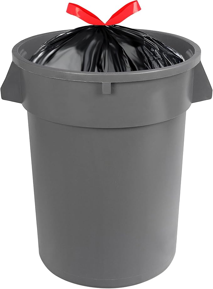 Amazon Basics Trash Bags, 30 Gallon, 50 Count | Drawstring | Multipurpose | Pack of 2