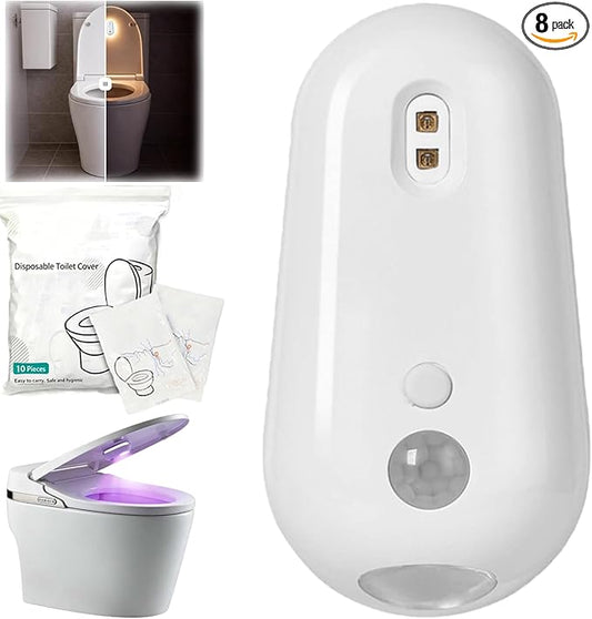 Purivio Self Cleaning Uv Toilet Sanitizer Light, Uv Toilet With Night Light, Hands-Free Cleaning Support, Motion-Activated, Rechargeable, Adhesive-Mounted For Shared Bathrooms (1 Set)