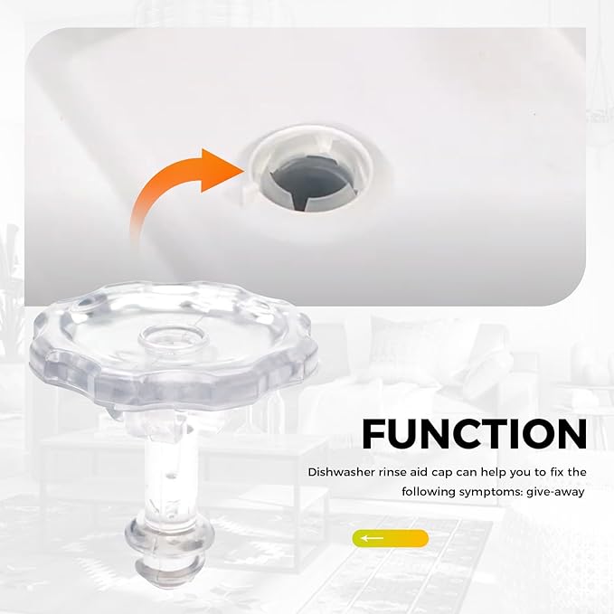 WP3378134 Rinse Aid Dispenser Cap Replacement, Compatible with Whirlpool Dishwasher – Fit for Maytag, KitchenAid, Jenn-Air, Amana, Magic Chef, Admiral, Roper – Replaces AP6008208 3378134 3369155