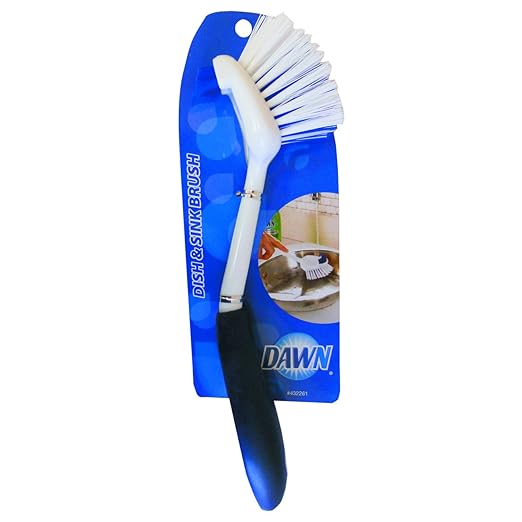 Dawn 235083 Dish and Sink Brush, Plastic, 8" Handle, 1-1/2" Bristles, Plastic, Blue, Plastic (Pack of 3)