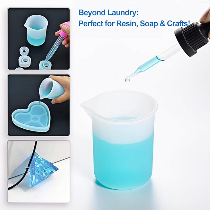 Laundry Detergent Cup,Silicone Laundry Detergent Measuring Cup,100ml Soft Material with Precision Scale–Reusable,No-Clean Design for Washing Machine & DIY Resin, Soap, Plaster Crafts(4 PACK)