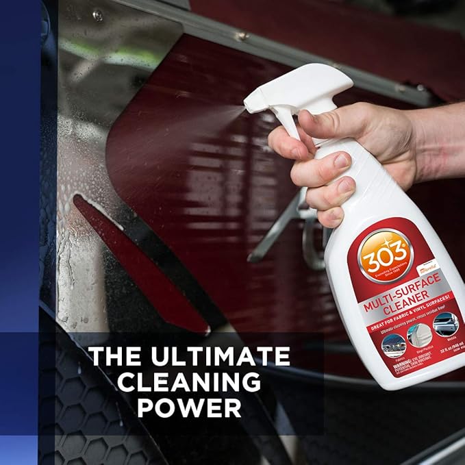 303 Products Marine Multi-Surface Cleaner, Boat Cleaner Spray for Vinyl, Canvas & Upholstery – Removes Dirt & Grime, Sunbrella Recommended, 32 oz