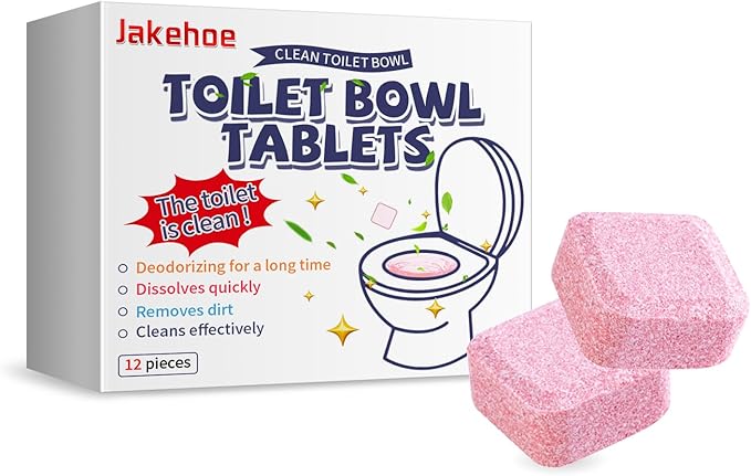 Toilet Bowl Cleaning Tablets, 12 Pieces, Quick Dissolving, Long-Lasting Deodorizer (1)