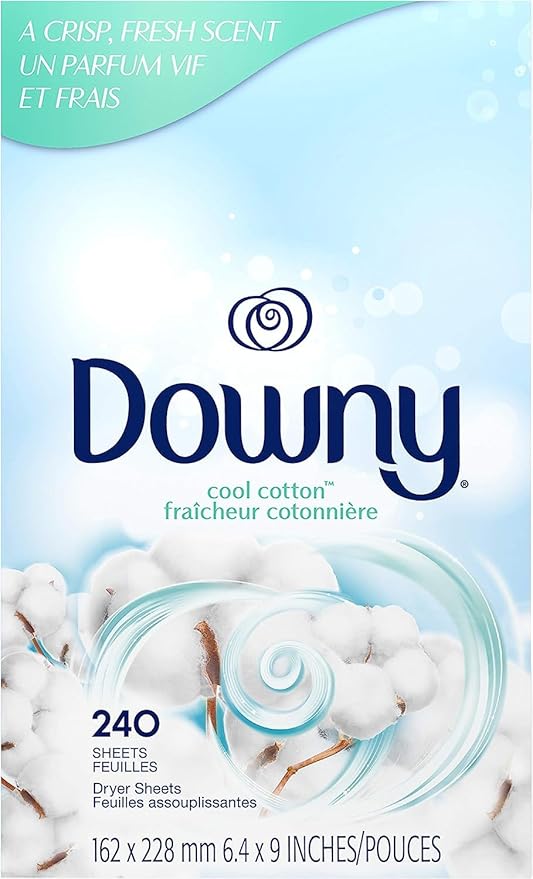 Downy Dryer Sheets Fabric Softener | Cool Cotton | 240 Sheets, Pack of 4