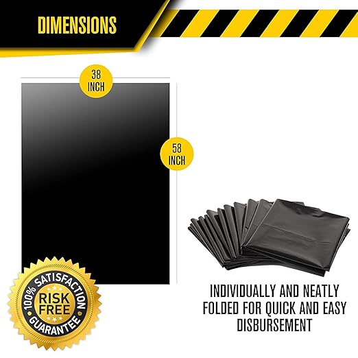Ultrasac - Heavy Duty Drum Liner, 55-60 Gallon, 2 Mil, 38"x58", Black, 50 Count/w Ties