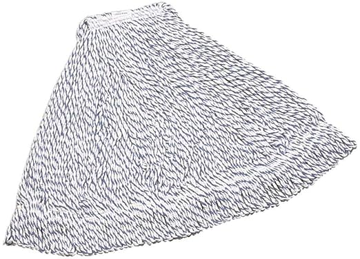 Rubbermaid Commercial Products Web Foot Finish Wet Mop Head Replacement, 24-Ounce Capacity, 1-in Headband, White, Heavy Duty Industrial Wet Mop for Floor Cleaning