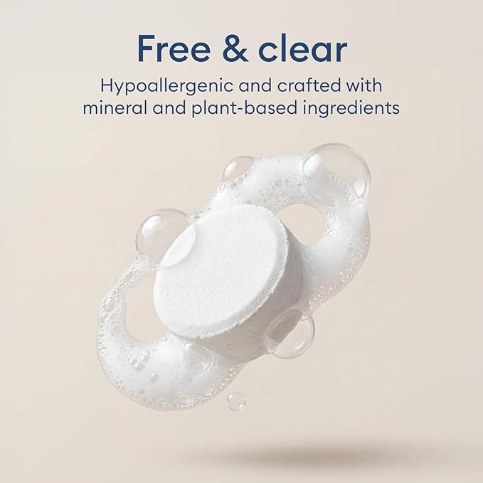Vove Laundry Detergent Tablets, 80 Loads Value Pack - Plastic-Free, PVA-Free, Zero Microplastics - Enzyme-Powered Stain Removal - Plant-Based, Fragrance-Free, Works in Cold Water, Septic Safe