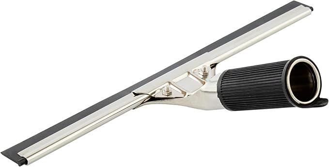 Restaurantware-Clean Tek Professional 11.81 Inch Window Squeegee, 1 Cleaning Squeegee with Rubber Blade - No-Slip Handle, Clean Mirror Or Car Windshield, Stainless Steel Wiper for Glass Door