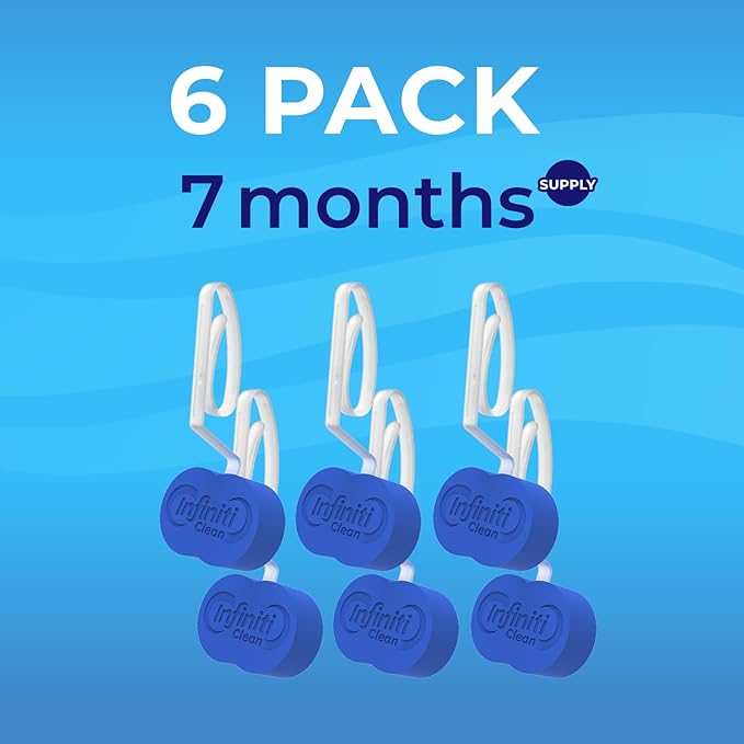 Toilet Bowl Cleaner Rim Hanger, 6 Count Automatic Bowl Toilet Cleaner, Cleans and Freshens Toilet Bowl, 7 Month (Ocean)
