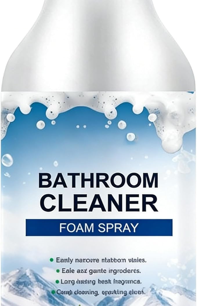 Deep Foam Bathroom Cleaner, All Purpose Stain Remover Spray, 120ml Descaling Solution with Fast Action Foam, Heavy Duty Limescale Eliminator, Brightening Formula for Tile Restoration