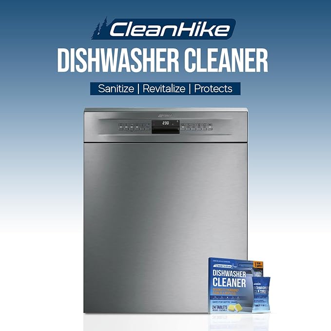 Dishwasher Cleaner Tablets - 24 Pack Dishwasher Cleaner and Deodorizer for Hard Water, Limescale, Calcium Buildup, Grease & Odors - Septic Safe Citric Acid Formula, 1 Year Supply