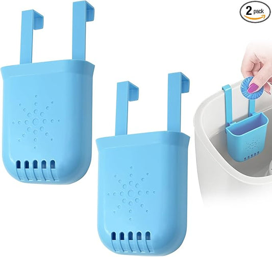 Controlled Release Toilet Bowl Cleaner Tablets Holder, 2-Pack Universal Toilet Tank Cleaner Dispenser, Adjustable Hanging Bleach Tablets Bracket for Long-Lasting Cleaning, Prevents Tank Buildup