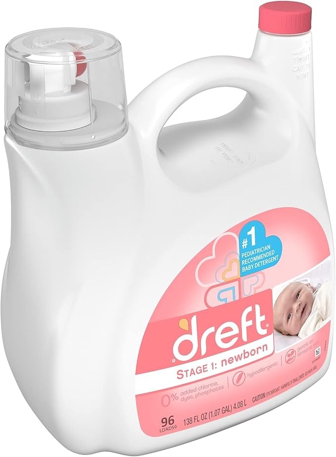Dreft Stage 1: Newborn Liquid Laundry Detergent (HE), 150 oz, 96 loads