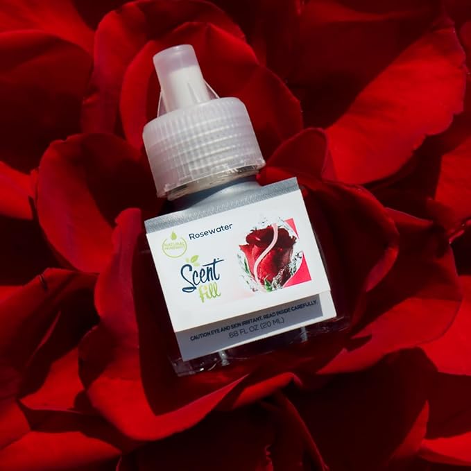 Scent Fill Rosewater Plug in Air Freshener, 4 Scented Oil Refills