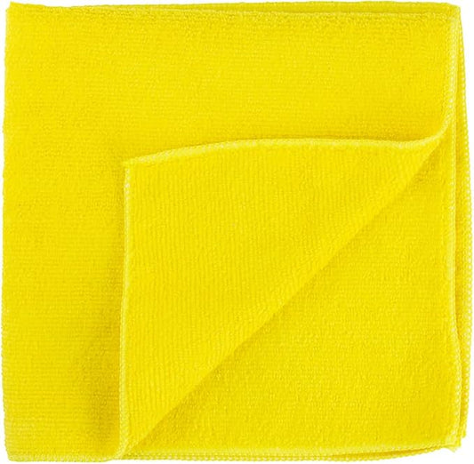 Restaurantware Clean Tek Professional 16 x 16 Inch Cleaning Cloths 100 Lint Free Microfiber Towels - Highly Absorbent Non Abrasive Yellow Microfiber Cleaning Rags Reusable For All Purpose Use