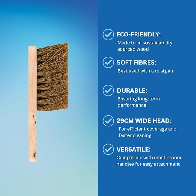 Elliott Natural Coconut Fibre FSC Certified Hand Brush with Soft Bristles – Heavy Duty, Ideal for Indoor use, Homes, Kitchens and Spring Cleaning