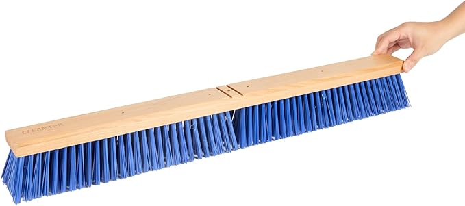 Restaurantware-BROOM HEAD ONLY: Clean Tek Professional 30-Inch Broom Head, 1 Heavy-Duty Push Cleaning Tool - Handle And Brace Sold Separately, Heavy Plastic Bristles, Wooden, Commercial Use