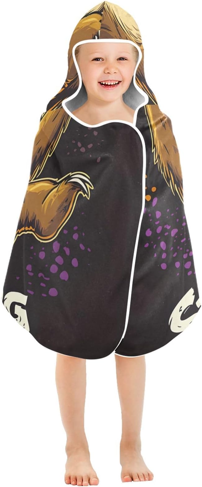 SUABO Kids' Bath Towels Basketball Sloth Hooded Towels for Boys Girls,Toddler Towels Multi-Purpose for Beach,Pool and Bathroom,23.5" x 50", Soft and Highly Absorbent