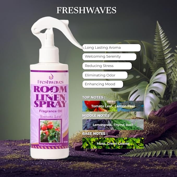 Freshwaves Room Linen Spray, Fragrance Oil (8.8 Oz, Tomato Leaf)