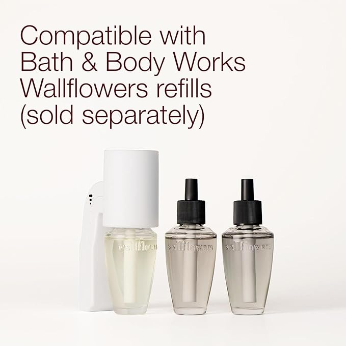 Bath & Body Works Wallflowers Fragrance Plug, White Scent Control, Plug-In Air Freshener Device with 3 Intensity Levels for Bedrooms, Bathrooms & Living Spaces - 2 Pack