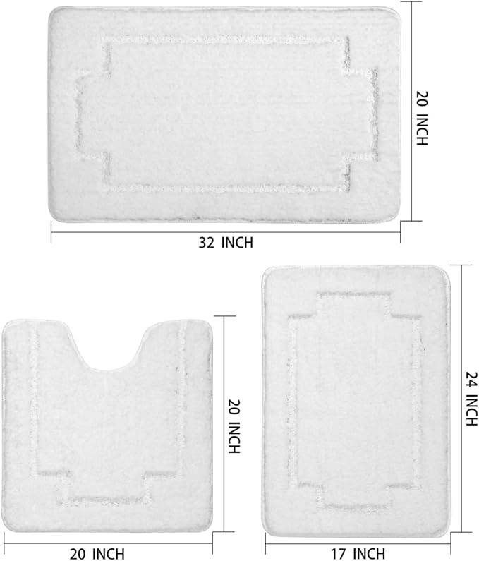 Bath Rugs Bathroom Mat Soft Absorbent Plush Shaggy Soft Floor Non Slip Shower Bath Tub Machine Washable