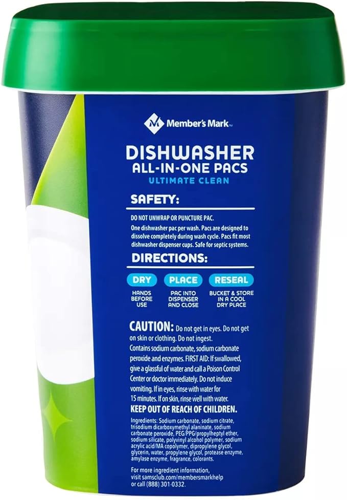Member's Mark Auto Dishwasher Pacs, Ultimate Clean (105 Count)