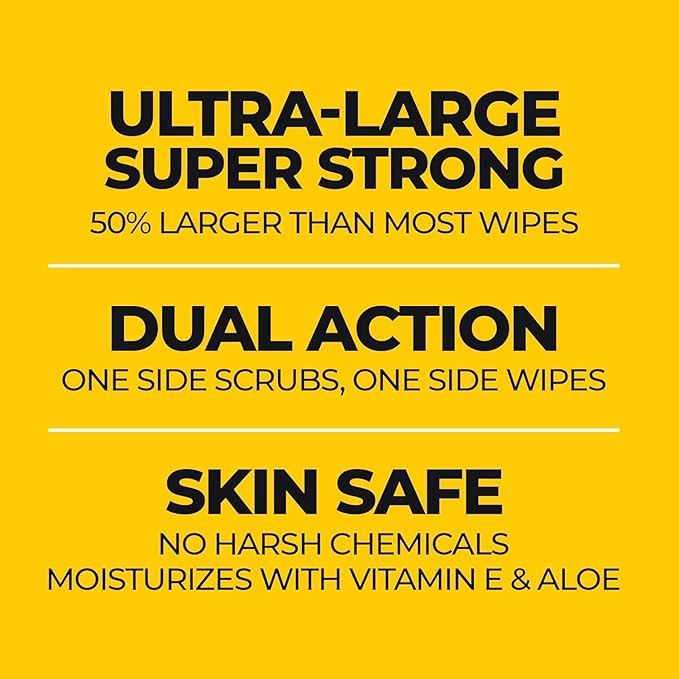 Grime Boss Heavy Duty Surface and Hand Wipes (2x60ct) | Remove Paint, Oil, Grease, Adhesives, Mud, Dirt | Workshop Replace Cleaners like Rags, Towels, Pumice, Soap