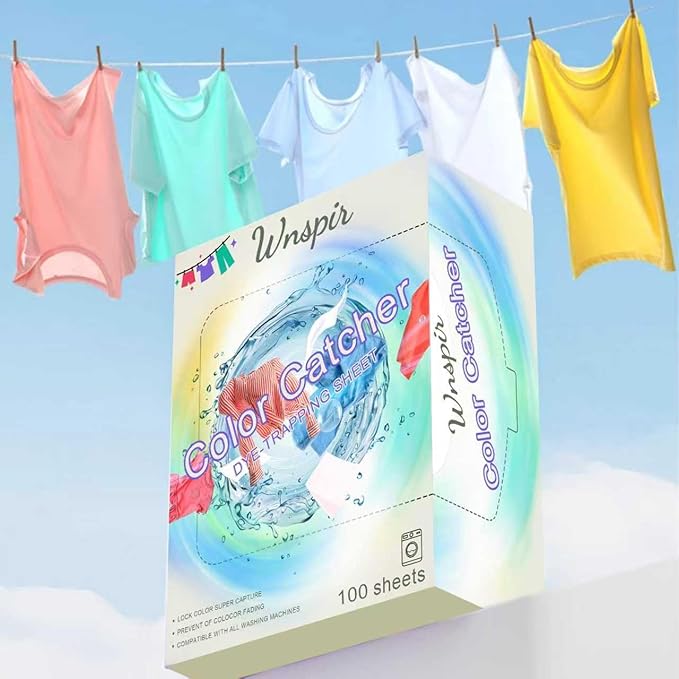 Color Catchers for Laundry, Color Absorber Laundry Sheets 50 Count,Fragrance Free Color Trapping Sheets Prevents Color Runs and Maintains Original Clothing (100, Fragrance-free)