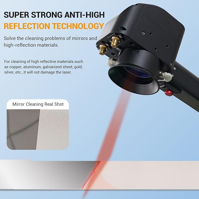 US STOCK SFX 300W Portable Air-cooled Pulse Laser Cleaning Machine Metal Rust Paint Oil Oxide Layer Remover Laser Rust Removal Handheld Fiber Laser Cleaner laser lass Ⅱ output power 0.874mW