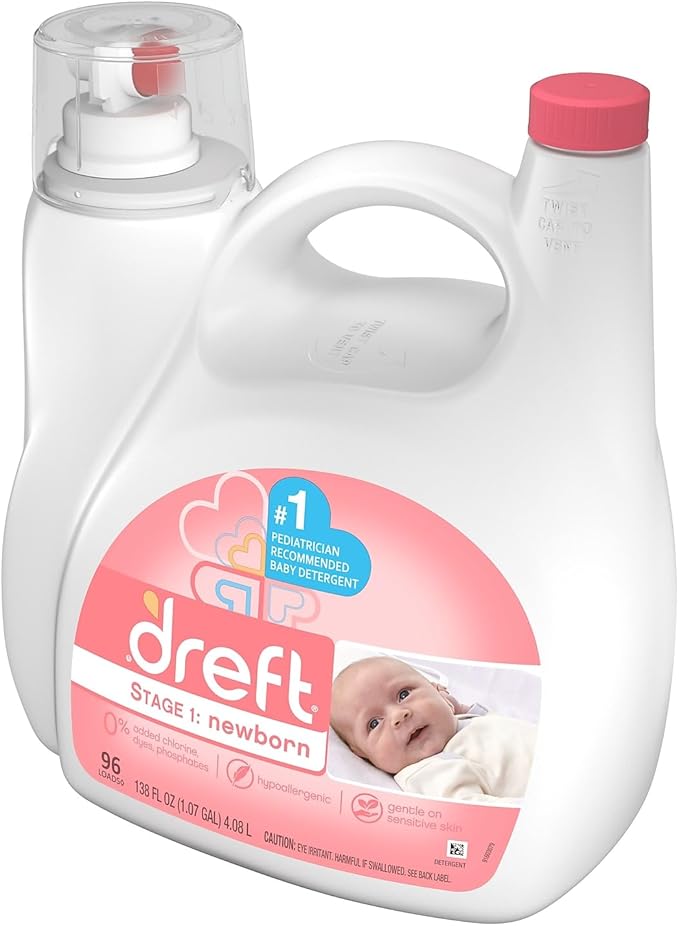 Dreft Stage 1: Newborn Liquid Laundry Detergent (HE), 150 oz, 96 loads