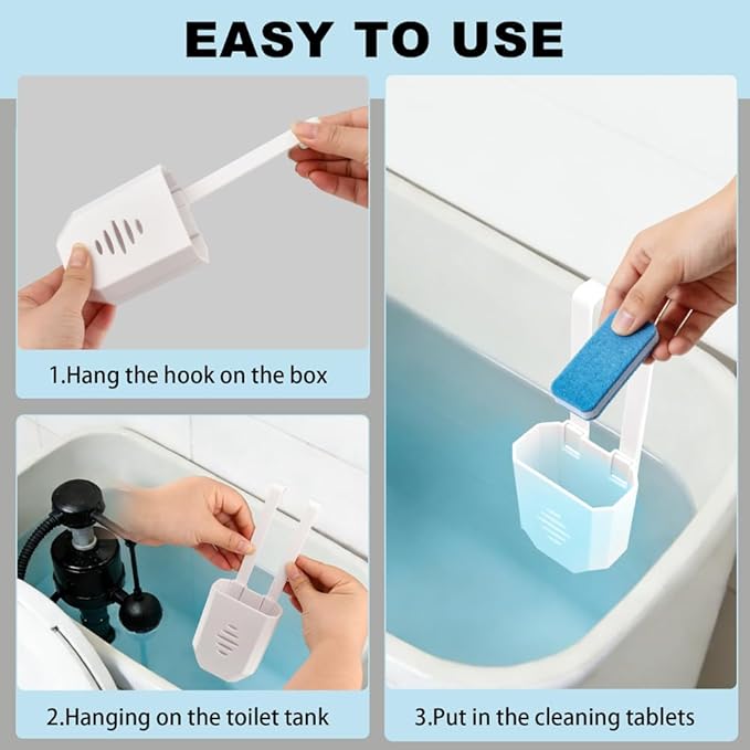 Toilet Tank Cleaning Tablet Holder,Hanging Bowl Cleaning Tablest Bracket,Keeping Tablets from Blocking Hole in Tank,Easy to Install,Fits Most Standard Toilet Tablets Tanks(1pc)