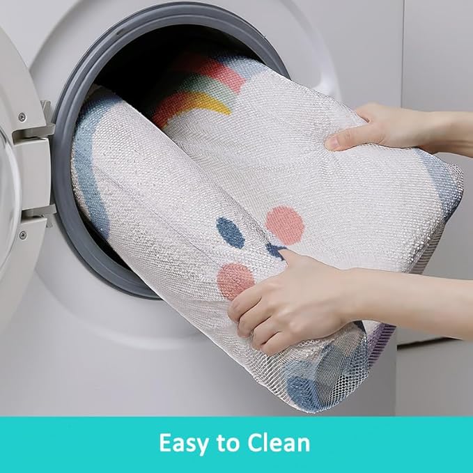Playtime Cozy Cute Smile Face Cloud Shaped Bedroom Bathroom Doorway Kitchen Floor Rug Carpet Water Absorption Non-Slip mat for Kid's Room (Blue, 15.74x23.62 inch)