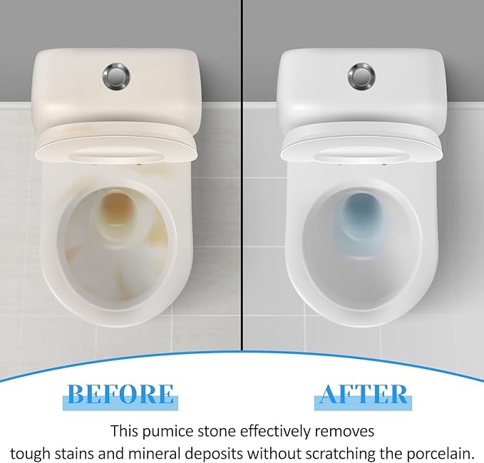 4 Pack Toilet Pumice Stone with Handle,Pumice Stone Toilet Bowl Cleaner,Suitable for Removing Limescale and Cleaning Toilets, Swimming Pools, Bathrooms, and Sinks