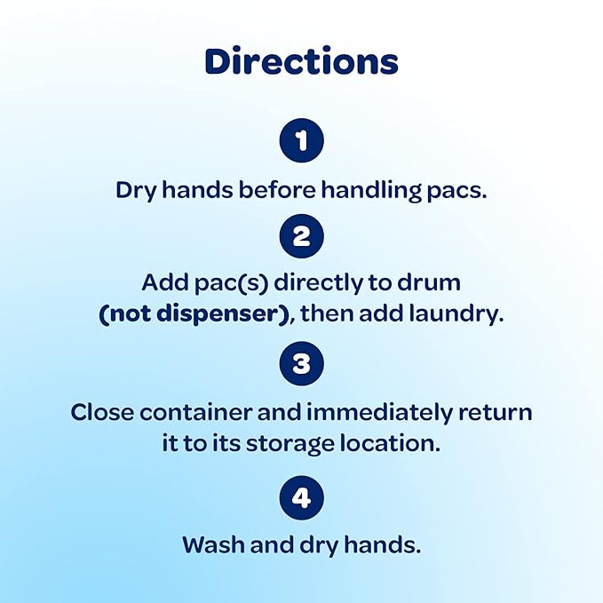 All Mighty Pacs Laundry Detergent, Free Clear Odor Relief Pouch, 16 Count