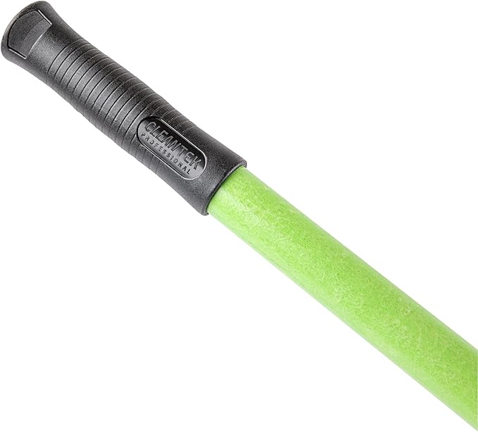 Restaurantware Fiberglass Mop Handle - 60 Inches - Durable Quick Release Handle With Ergonomic Grip - Heavy-Duty Plastic Green Handle For Commercial Cleaning
