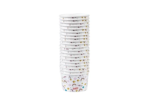 Glad for Kids Unicorn Paper Mini Snack Bowls, Lids Not Included - Heavy Duty Disposable Snack Cups with Unicorn Print, No Lids Included, 6 Ounce, 20 Count - 10 Pack