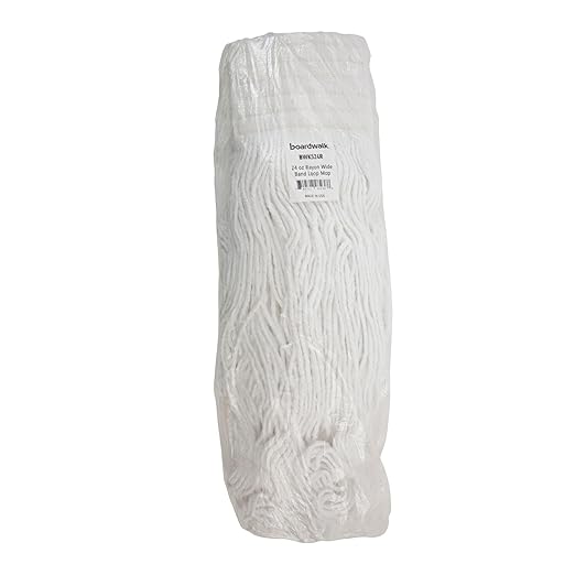 Boardwalk BWK524R Mop Head, Pro Loop Web/Tailband, Premium Saddleback Head, Rayon, 24-oz., White (Case of 12)